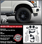 2011-2016 Ford F250/F350 4WD Stage 3 2.5" Front, 3.0" Rear (1.0" Rear on F350) SST Lift Kit -- 69-2511TP